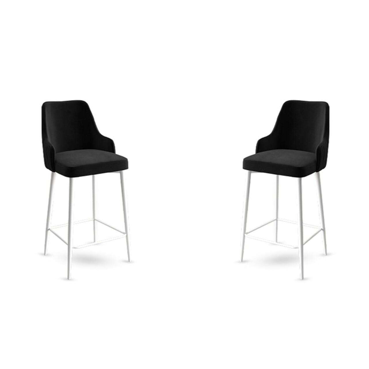 Set scaun de bar (2 bucăți), Hanah Home, Enox, Alb/Negru - imagine 4